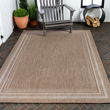Lido Traditional Casual Pinstripe Border Area Rug